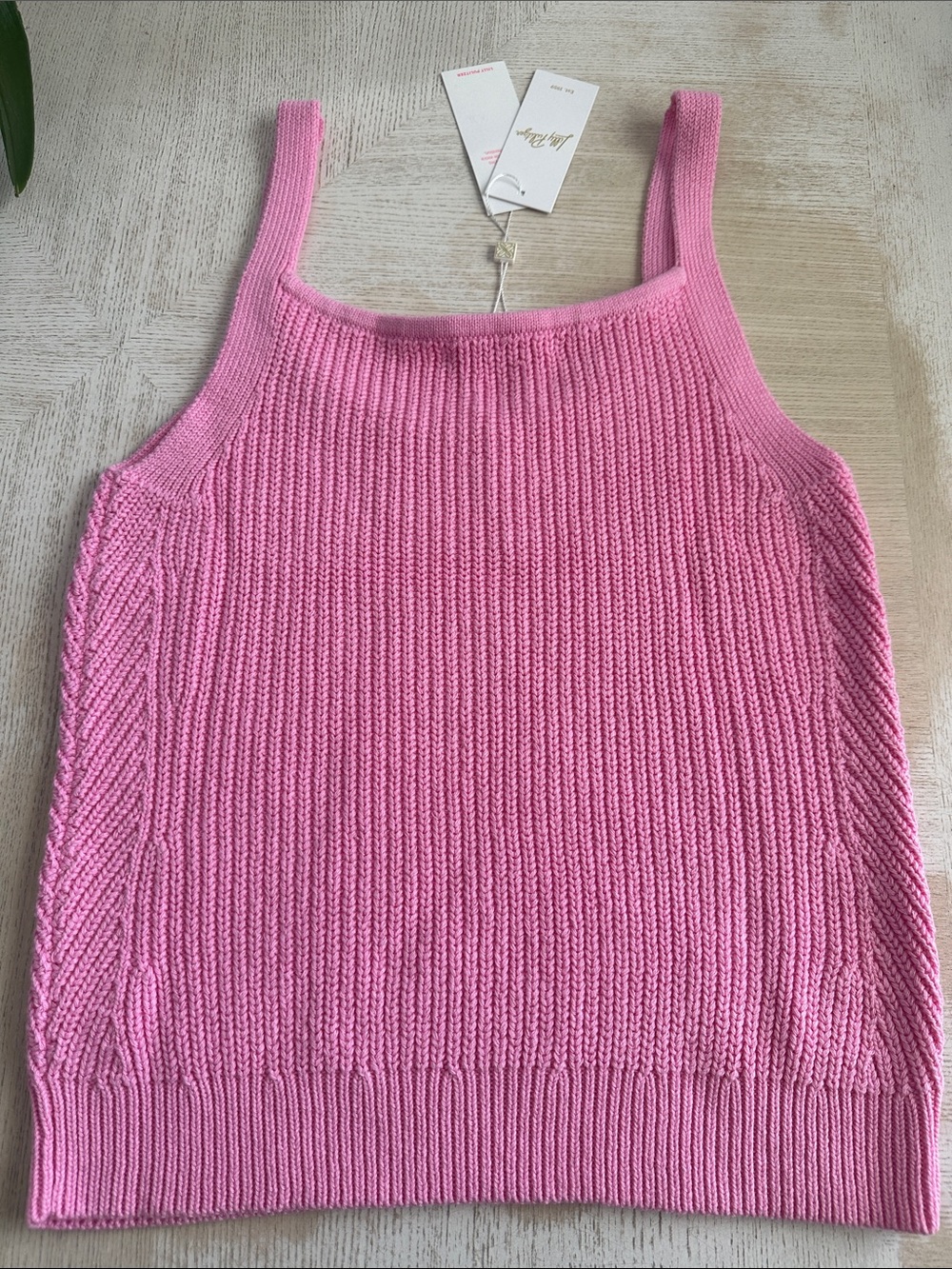 Lilly Pulitzer Ribbed Pink Cotton Tank NWT - Picture 4 of 4